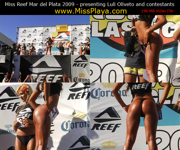 Miss Reef Bikini Contest Cola Verano Open Luli Oliveto argentina mar del plata playboy butt ass bunda menina sereia praia